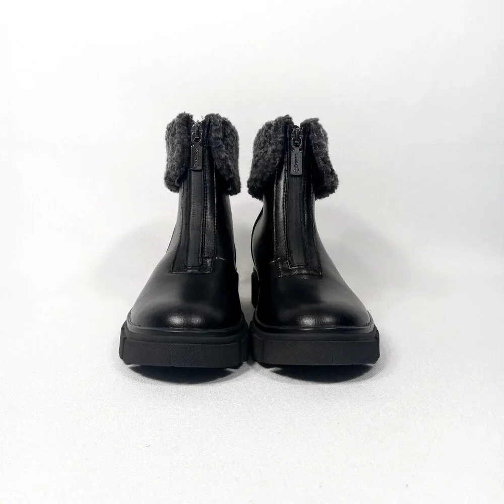 BLONDO Plaka Black Leather Winter Boots Lug Sole Waterproof Women's Size 6 M
